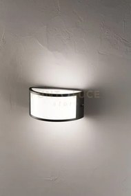 Applique fabius nero 1 luce attacco e27 biemissione ip44 l.25cm
