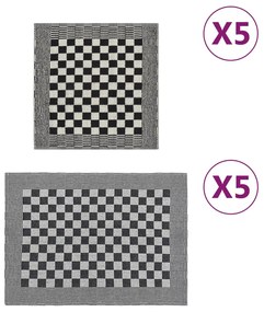 Set Strofinacci 10 Pz İn Cotone Nero E Bianco /