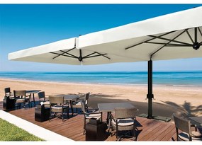 Ombrellone decentrato antracite Double Dark SCOLARO L 300 x 300 cm con telo ecru