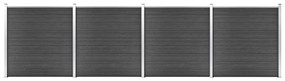 Set Pannelli di Recinzione in WPC 699x186 cm Nero