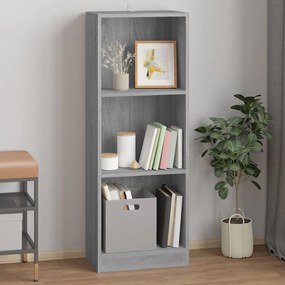 Libreria 3 ripiani grigio sonoma 40x24x109 cm legno multistrato