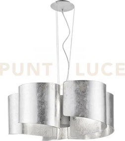 Lampadario a sospensione imagine silver 5 luci attacco e27 63x120cm...