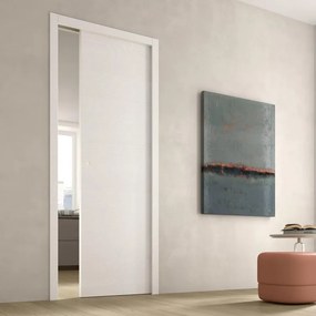 Porta interna scorrevole Fleck in MDF laminato colore bianco venato, L 70 x H 210 cm, apertura reversibile