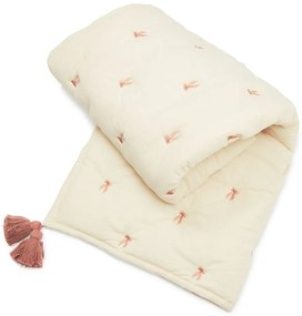 Coperta per bambini giallo chiaro/rosa in cotone organico trapuntata 90x120 cm Bows – Cam Cam Copenhagen