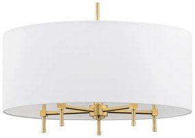 Argon 2132 - Lampadario a sospensione con filo ABBANO 5xE14/7W/230V ottone/bianco