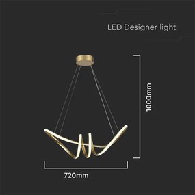 Lampadario LED a sospensione con filo LED/24W/230V 3000K oro