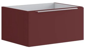 Mobile da bagno sotto lavabo Brera laccato opaco rosso jaipur L 59.5 x H 30 x P 45.5 cm 1 cassetto, lavabo non incluso