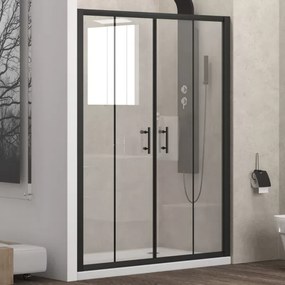 Nicchia doccia 180cm doppio scorrevole telaio nero KFN6000 - KAMALU