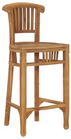 Sedia Da Bar İn Legno Massello Di Teak /