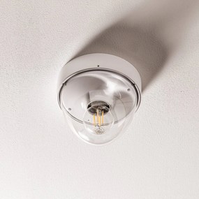 Nowodvorski Lighting Plafoniera Nook con paralume trasparente, bianco