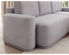 Divano angolare grigio chiaro allungabile/con contenitore (con penisola a destra/con chaise lounge) e rivestimento in ciniglia Aurumm – ELTAP