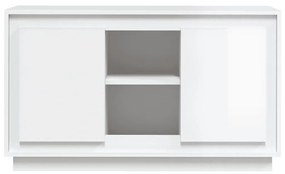 Credenza bianco lucido 102x35x60 cm in legno multistrato
