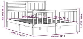 Giroletto Bianco 150x200 cm King in Legno Massello