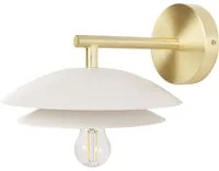 Lampada da parete moderna con base in metallo oro bianco e paralume a cono camera da letto soggiorno glamour