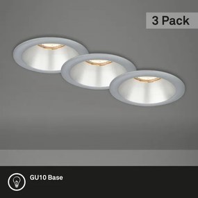Briloner 7042-034-SET 3x Lampada da incasso per bagno 1xGU10/9W/230V argento