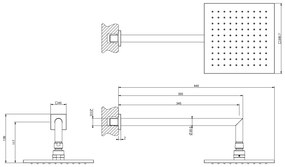 Soffione anticalcare doccia 20x20 quadro a parete orientabile cromo Emporio 47286 Gessi