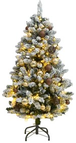 Albero Natale Incernierato con LED e Palline, Albero Natale Incernierato con 150 LED e Palline 150 cm IV