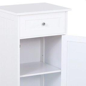 Mobiletto da Bagno con Anta e Cassetto Bianco 43x34x77 cm...