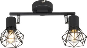 Faretto intelligente nero girevole e orientabile incl. 2 Wifi P45 - Mosh