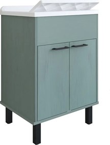 Mobile Lavatoio Smeraldo 60x50x85 cm con Vasca in PP Struttura in PVC Verde Scuro...