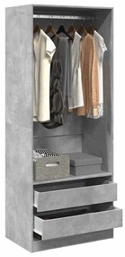 Armadio Grigio Cemento 80x50x200 Cm İn Legno Multistrato /