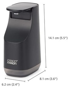 Dispenser di sapone in plastica nera da 350 ml Slim - Joseph Joseph