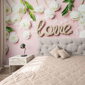 Carta da parati – Scritta Love in stile romantico