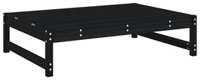 Set salotto da giardino 2 pz nero in legno massello di pino