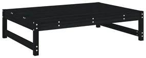 Set salotto da giardino 2 pz nero in legno massello di pino