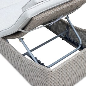 Lettino da giardino in rattan bianco/beige Akland - Bonami Selection