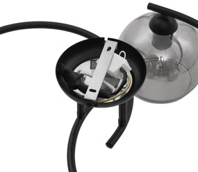 Plafoniera moderna nera con vetro fumé 4 luci - Alanis