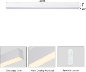 Brilagi - plafoniera LED dimmerabile SLEEKLINE LED/40W/230V Wi-Fi Tuya bianca + telecomando