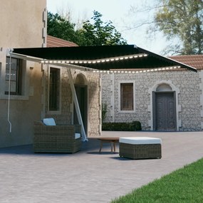Tenda Automatica Con Sensore Vento E Led 500x300 Cm Antracite /