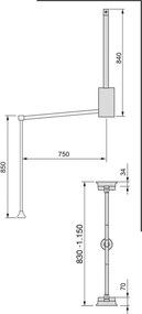 Appendiabiti Saliscendi per Armadio 83-115 cm Max 12Kg in Acciaio Emuca Cromo...