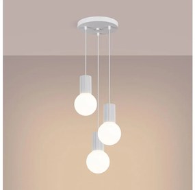 Sollux SL.1710 - Lampadario a sospensione con filo HALO 3xG9/8W/230V diametro 25 cm bianco