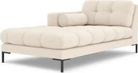 Chaise longue Bali in tessuto strutturato con gambe nere - L185cm