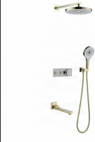 Sistema doccia termostatico a incasso ELITE EDITION BCS1603 con schermo, in più finiture tra cui nero e nero opaco — Oro - bianco — Tre uscite