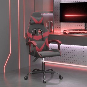 Sedia gaming nero e rosso vino in similpelle