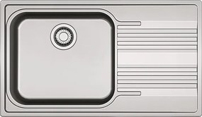 Lavello integrato 1 vasca in inox argento FRANKE Smart LB L 50 x L 86 cm, sgocciolatoio a destra