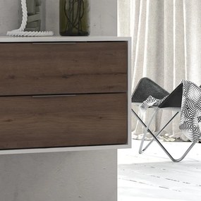 Mobile bagno 150cm doppio lavabo bicolore con 4 cassetti SPR-150D - KAMALU
