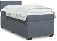 Letto a Molle con Materasso Grigio Scuro Singolo in Velluto 3288768