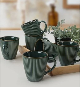 Tazze in ceramica verde scuro in set da 6 pezzi 0,3 l - Hermia