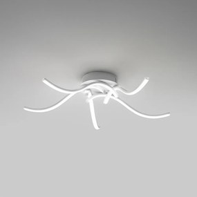 Plafoniera Moderna Tessa Alluminio E Silicone Bianco Led 38W 3K