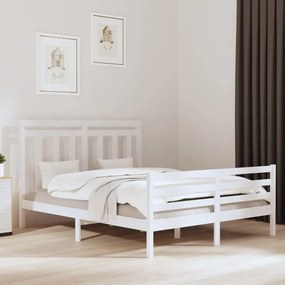 Giroletto Bianco İn Legno Massello 160x200 Cm /