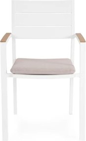 Sedia Da Esterno In Alluminio Con Braccioli E Cuscino Zelmar Bianco Bizzotto