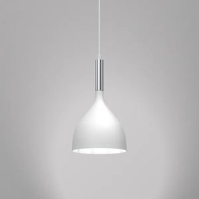 Lampadario a sospensione con filo NOAK 1xE27/15W/230V bianco/cromo