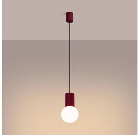 Sollux SL.1749 - Lampadario a sospensione con filo HALO 1xG9/8W/230V diametro 12 cm rosso