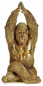 Statua Decorativa Yoga Gorilla Dorato 17 x 36 x 19,5 cm (4 Unità)
