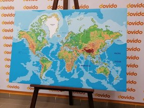 Stampa su tela – Mappa del mondo classica
