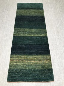 Loribaft Tappeto 90 x 240 Verde (Iran) Annodato A Mano